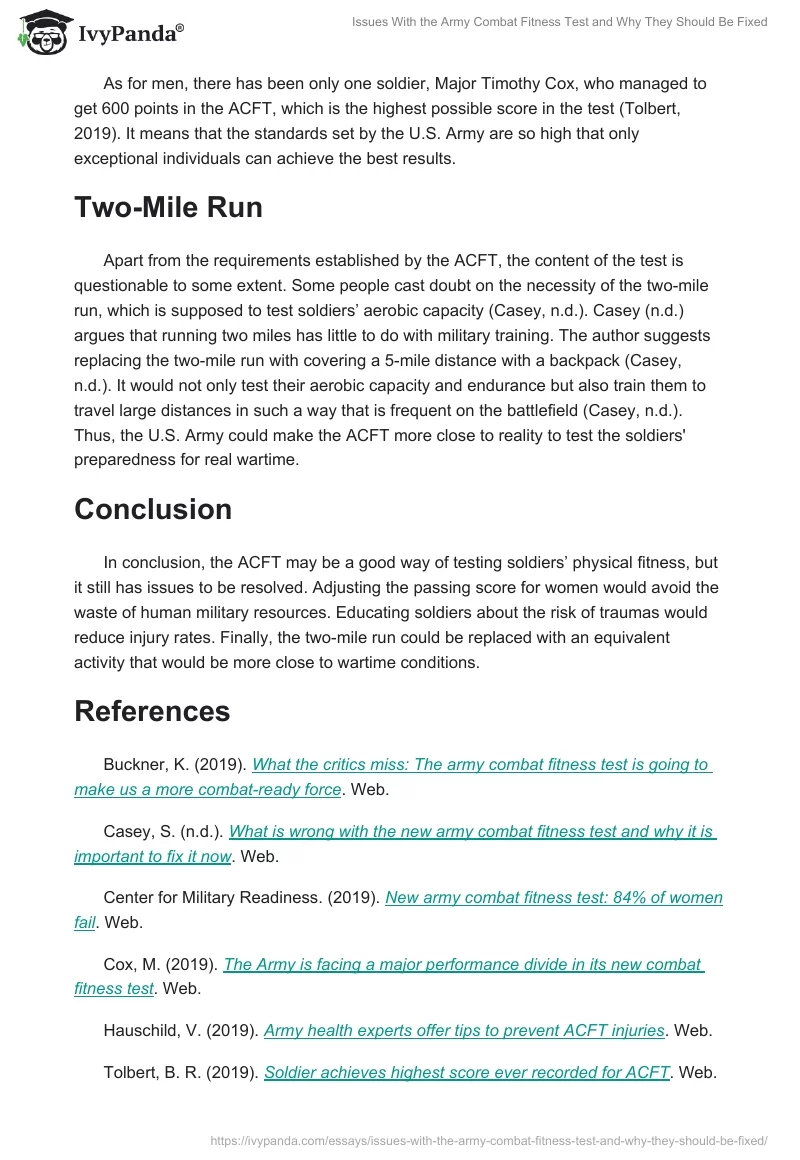 Issues With the Army Combat Fitness Test and Why They Should Be Fixed. Page 3