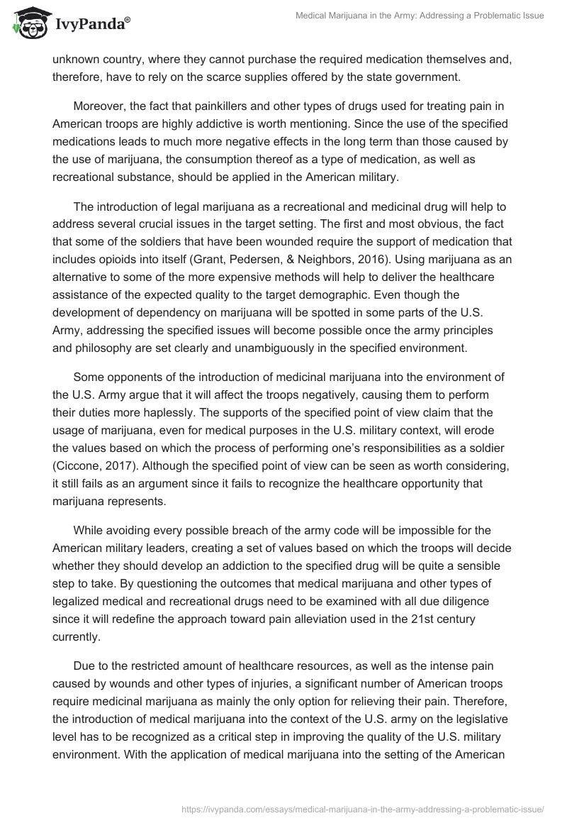 Medical Marijuana in the Army: Addressing a Problematic Issue. Page 2