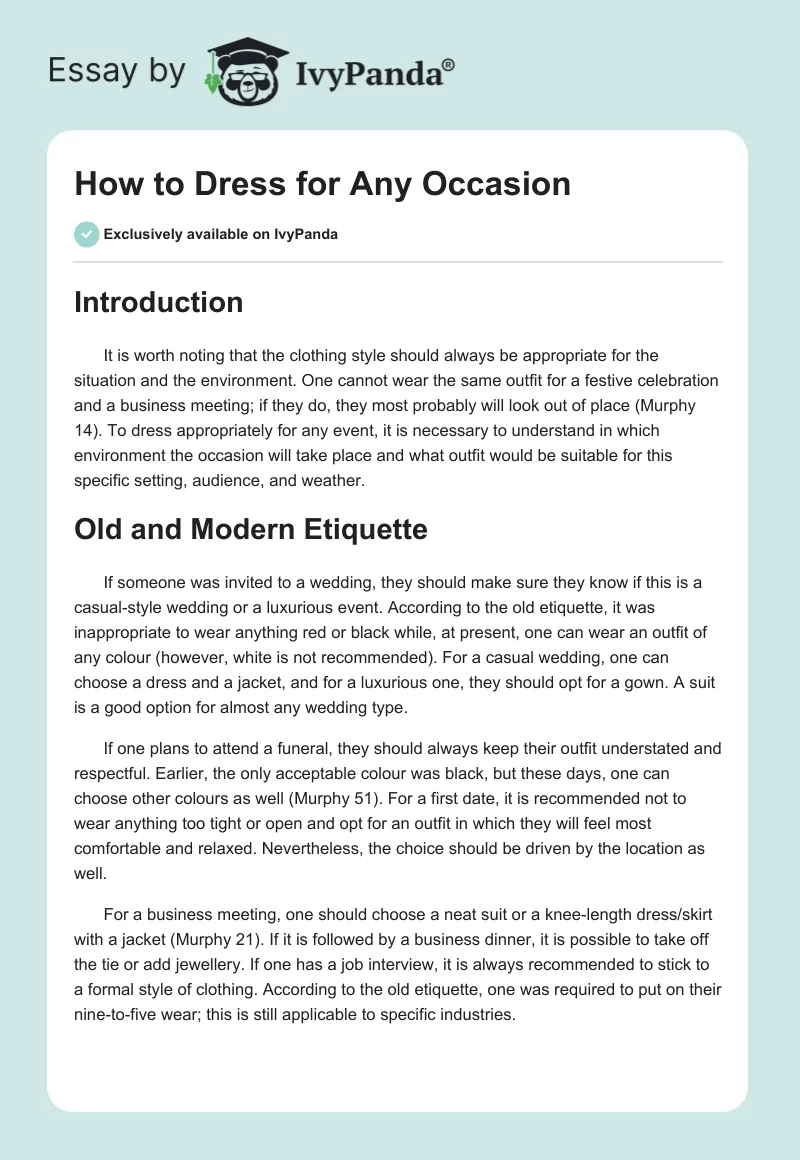 How to Dress for Any Occasion. Page 1