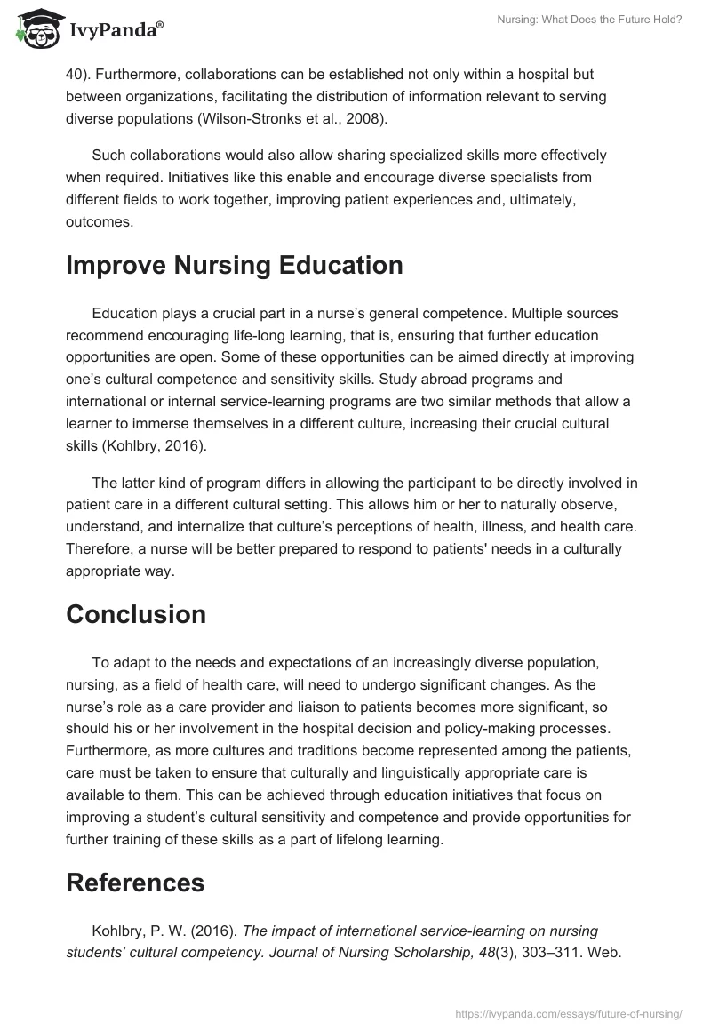 Nursing: What Does the Future Hold?. Page 2