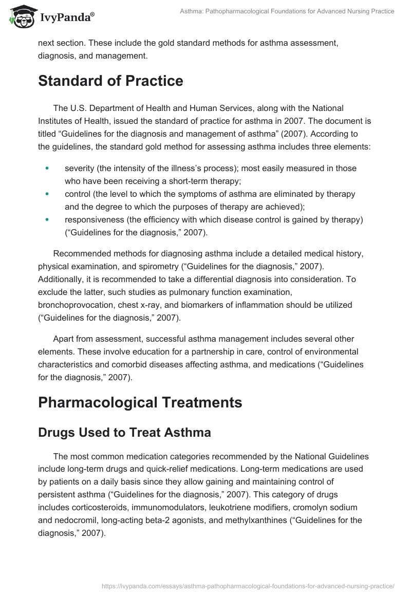 Asthma: Pathopharmacological Foundations for Advanced Nursing Practice. Page 5
