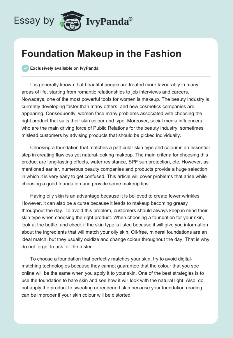 Foundation Makeup in the Fashion. Page 1