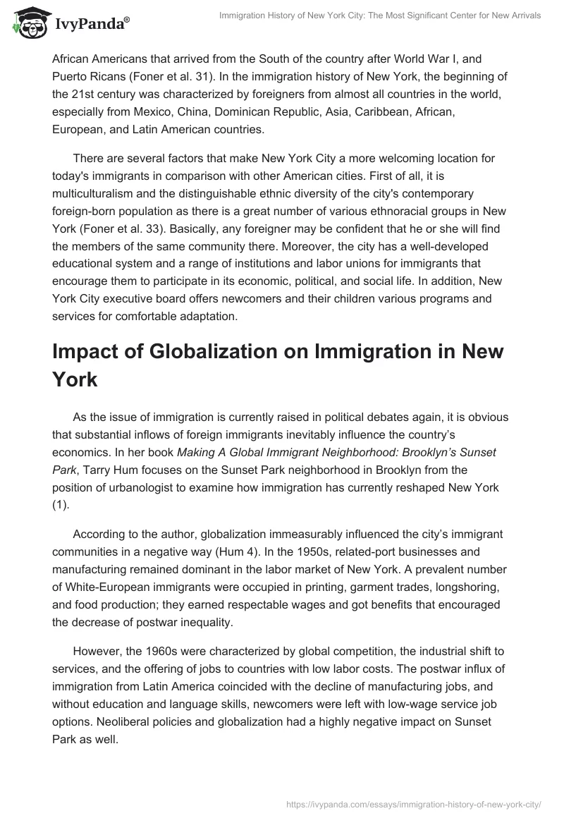 Immigration History of New York City: The Most Significant Center for New Arrivals. Page 5