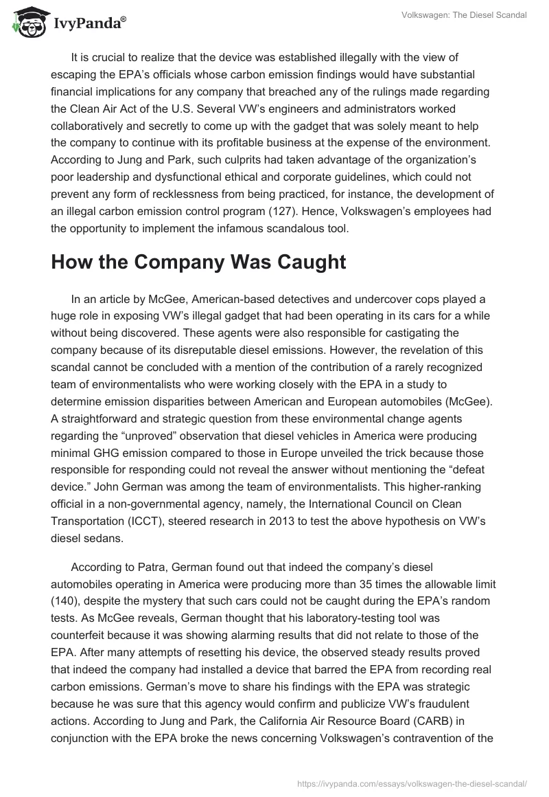 Volkswagen: The Diesel Scandal. Page 2