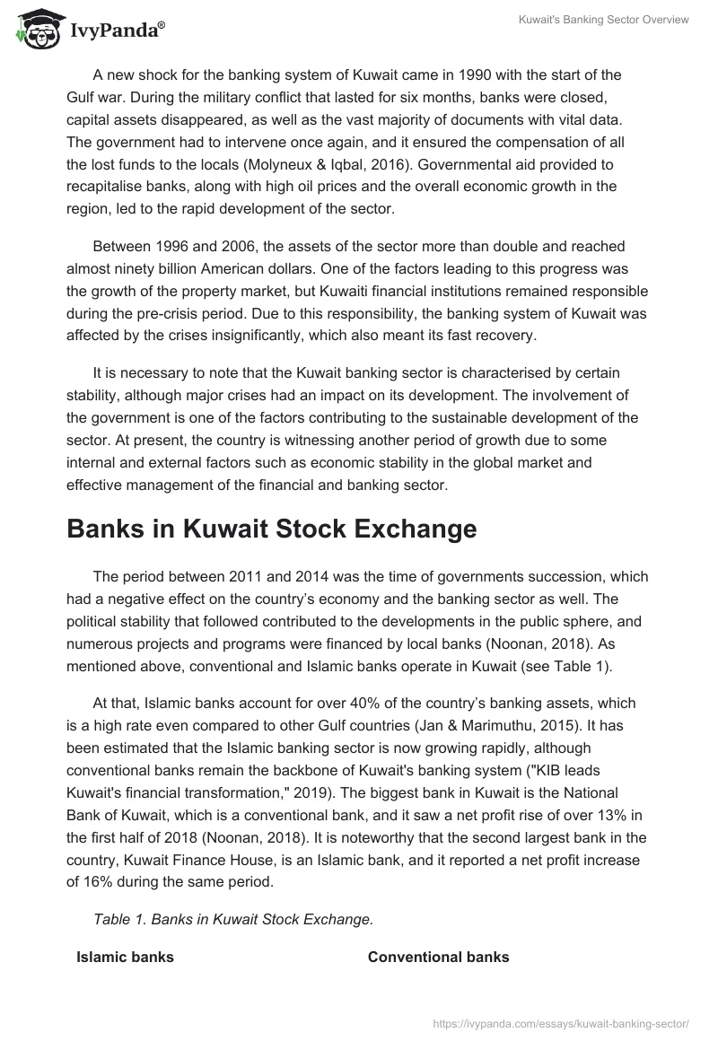 Kuwait's Banking Sector Overview. Page 2