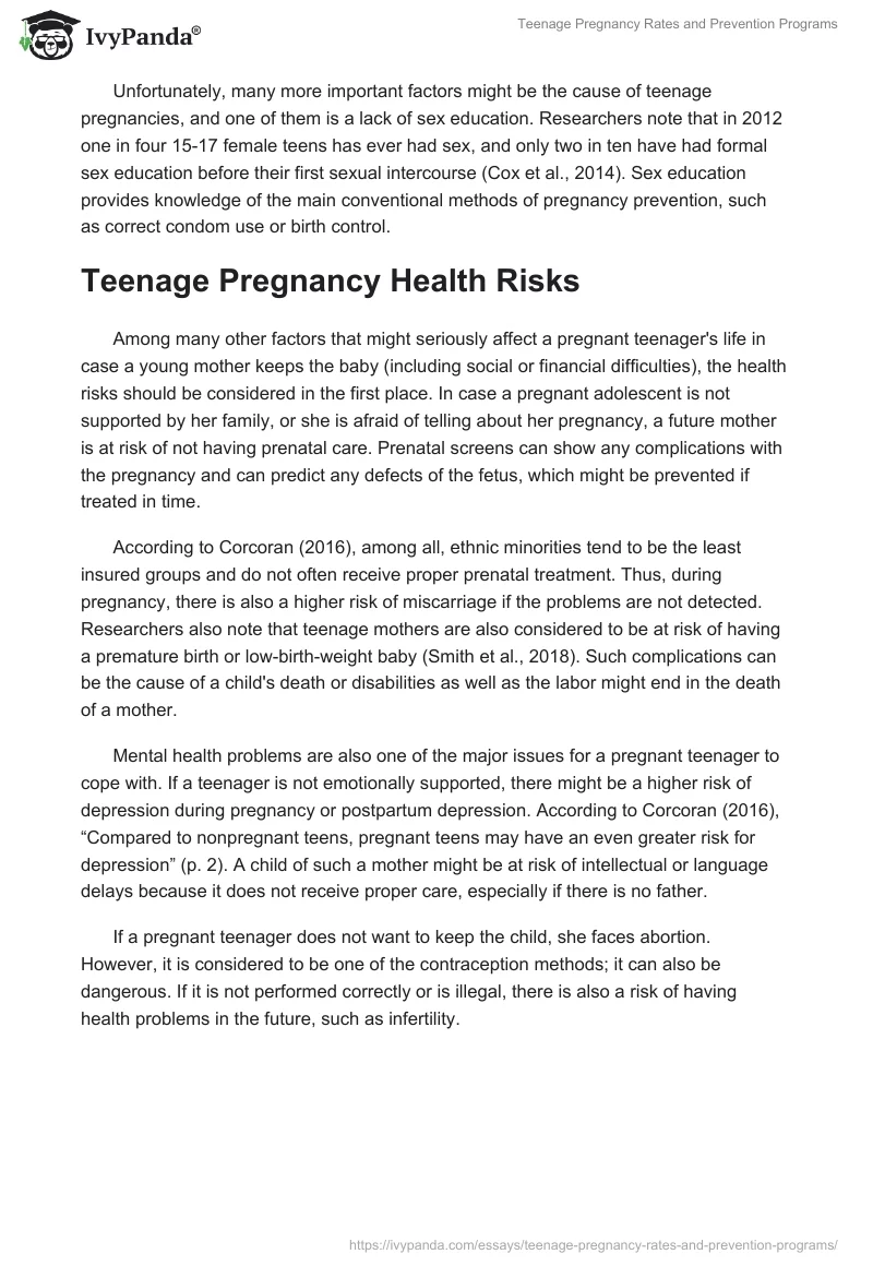 Teenage Pregnancy Rates and Prevention Programs. Page 3