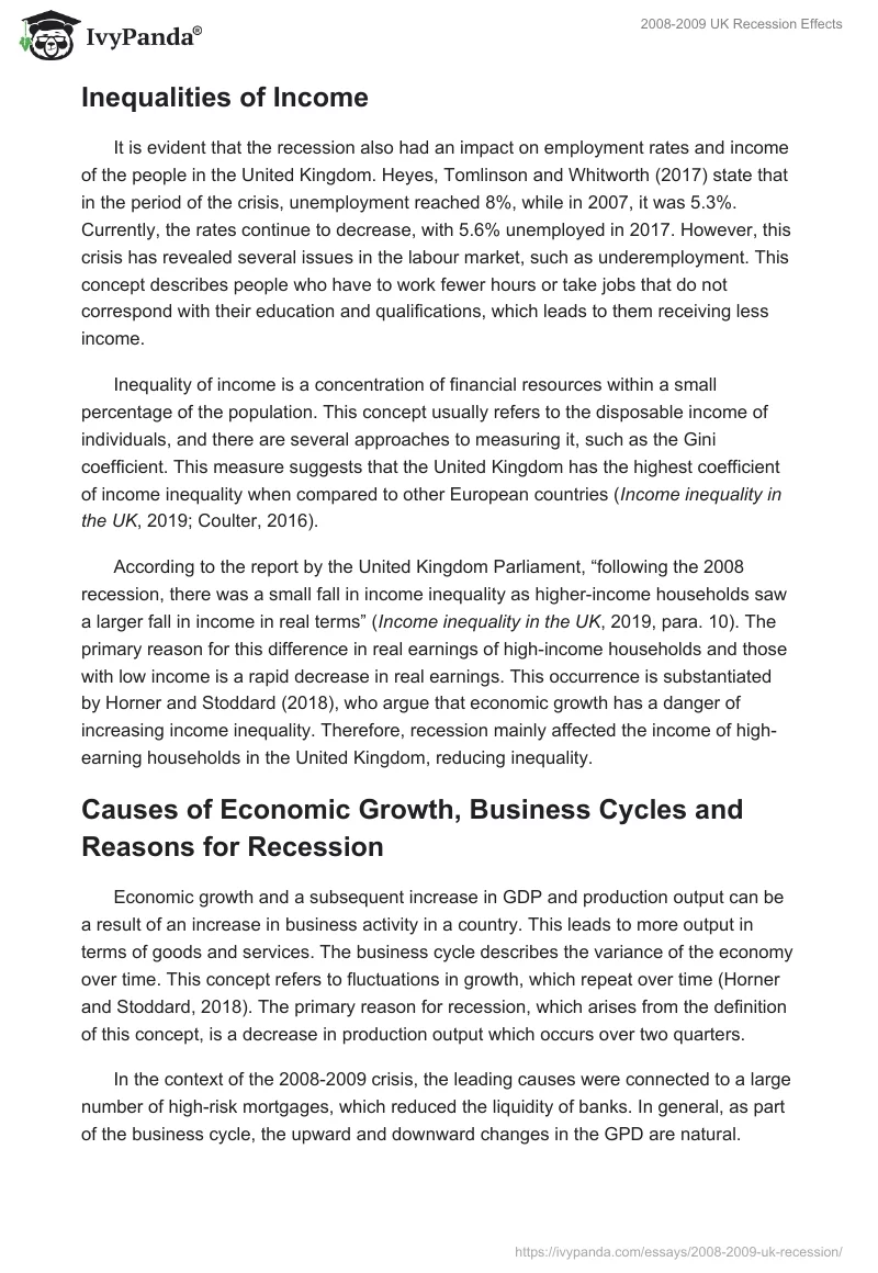 2008-2009 UK Recession Effects. Page 3
