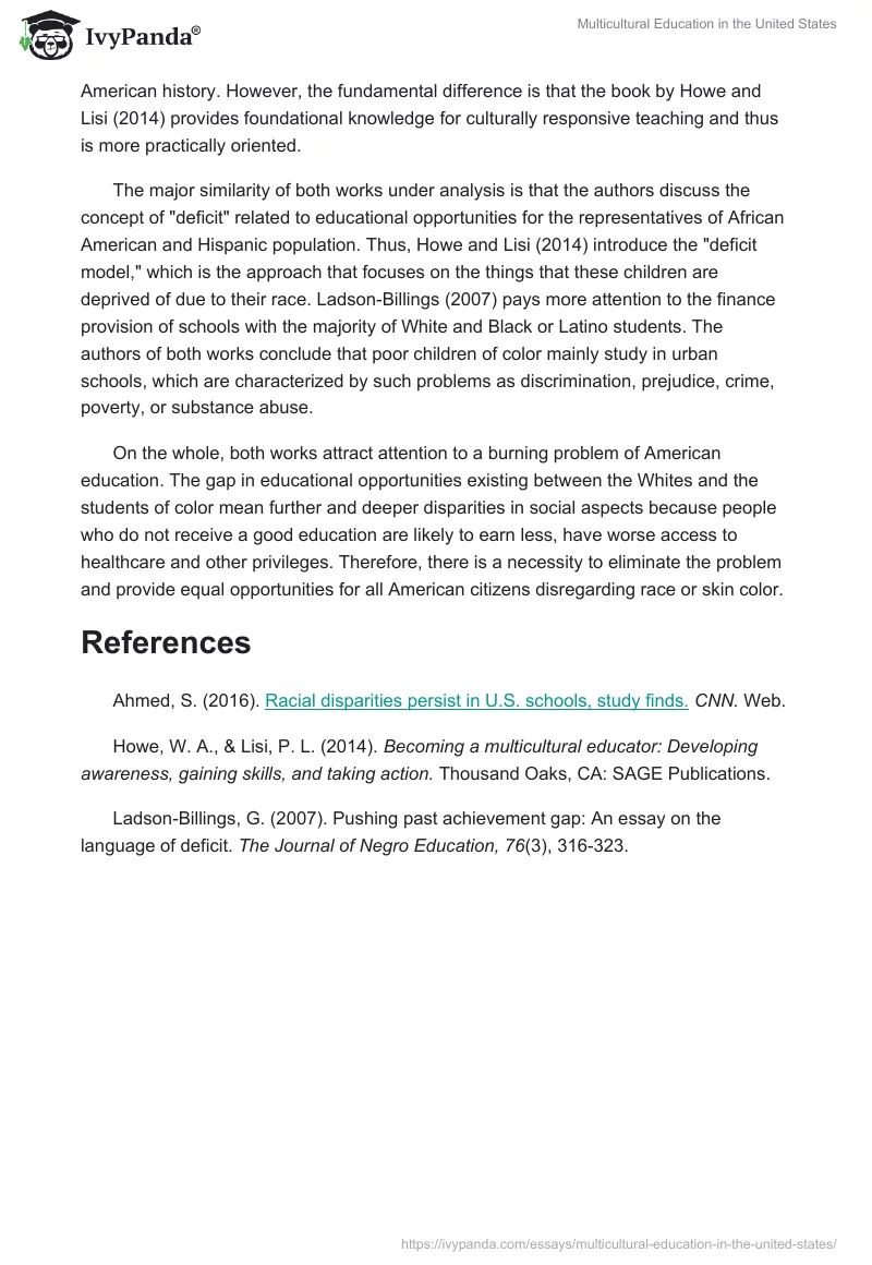 Multicultural Education in the United States. Page 2