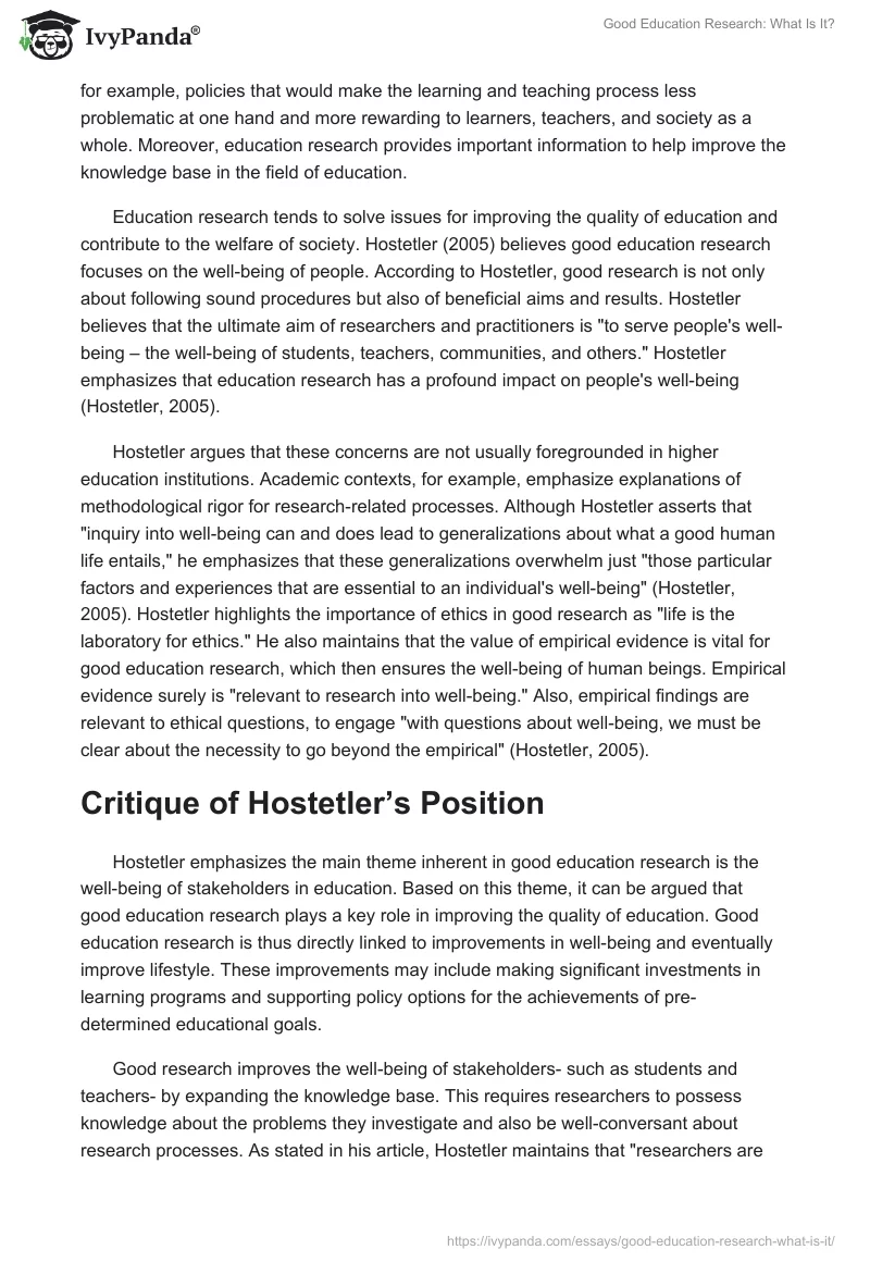 Good Education Research: What Is It?. Page 2