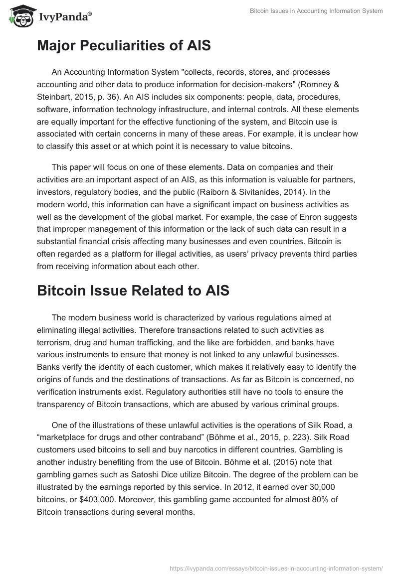 Bitcoin Issues in Accounting Information System. Page 2