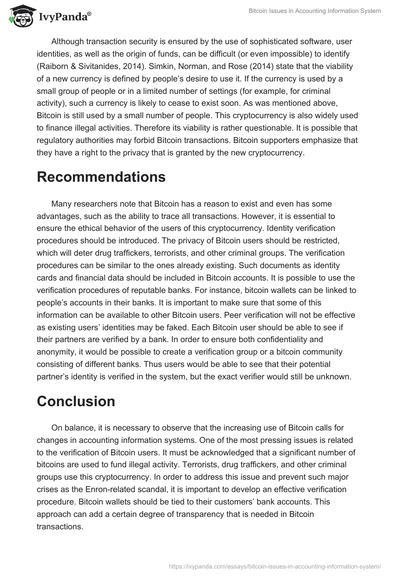 Bitcoin Issues in Accounting Information System. Page 3