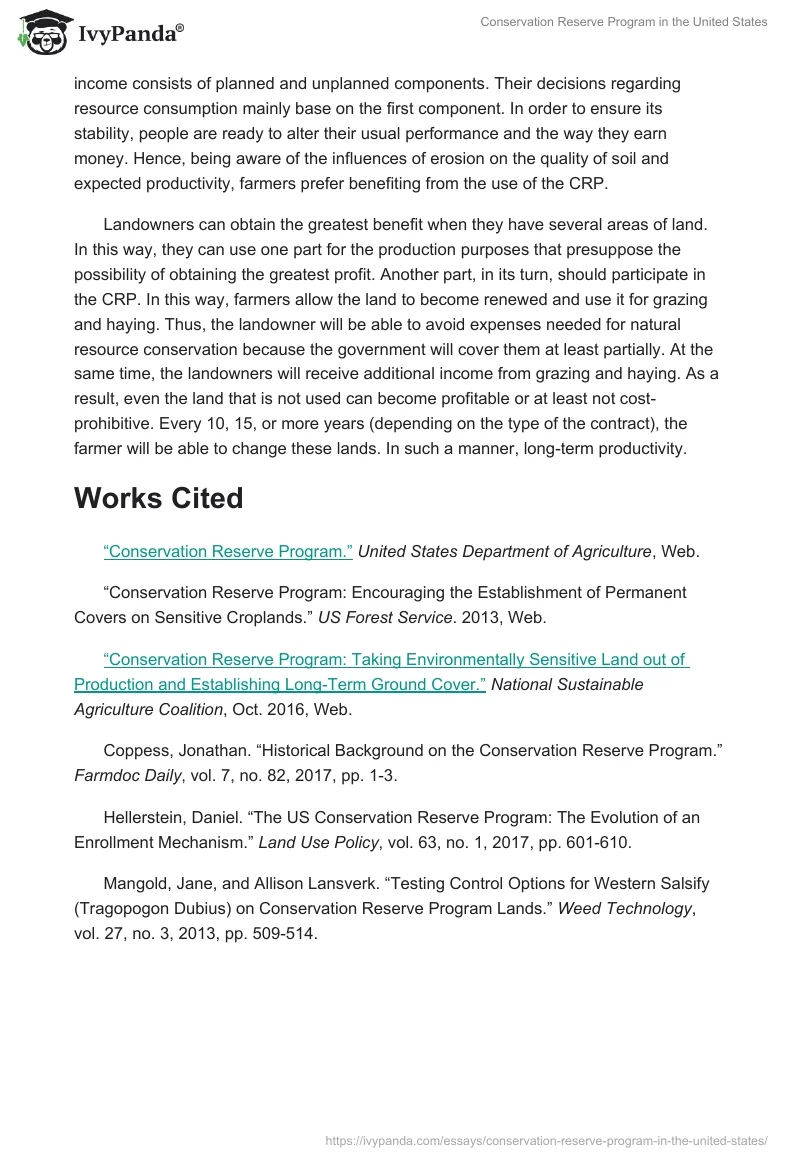 Conservation Reserve Program in the United States. Page 5