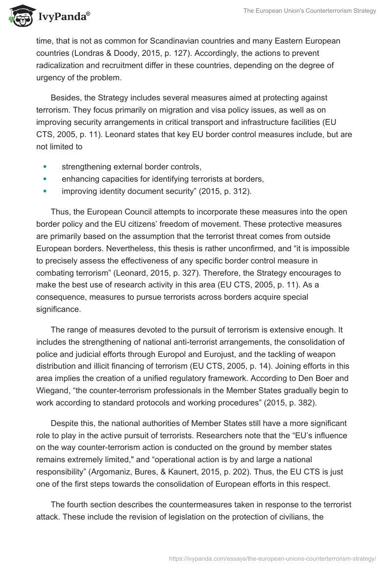 The European Union's Counterterrorism Strategy. Page 2