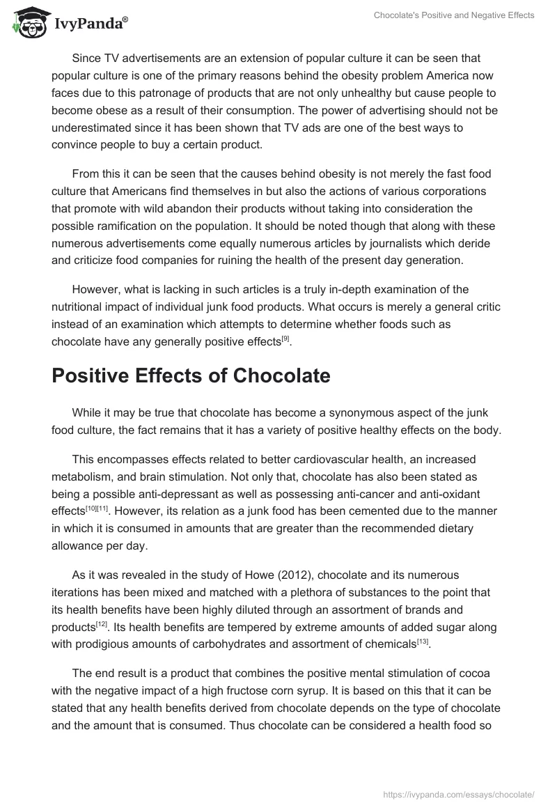 Chocolate's Positive and Negative Effects. Page 3
