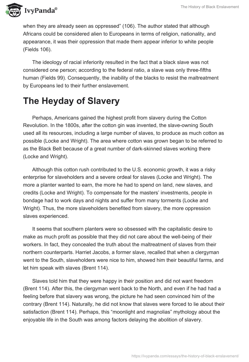 The History of Black Enslavement. Page 3
