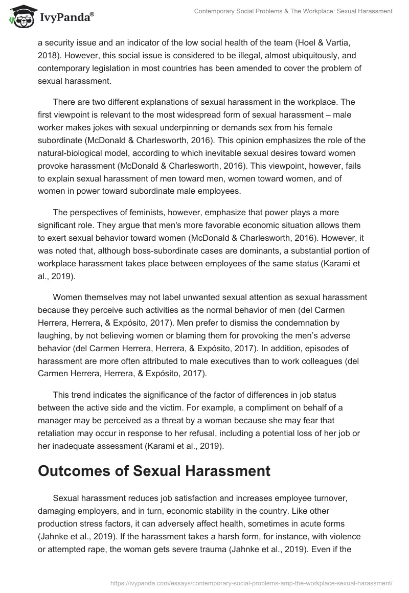 Contemporary Social Problems & The Workplace: Sexual Harassment. Page 3