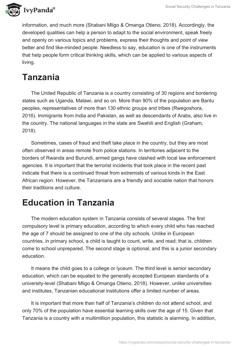 Social Security Challenges in Tanzania. Page 2