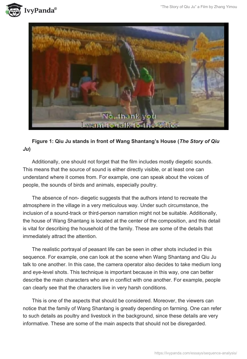 “The Story of Qiu Ju” a Film by Zhang Yimou. Page 2
