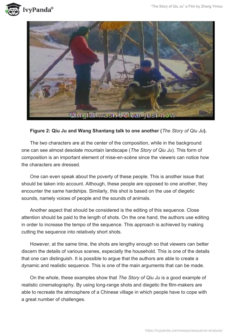 “The Story of Qiu Ju” a Film by Zhang Yimou. Page 3