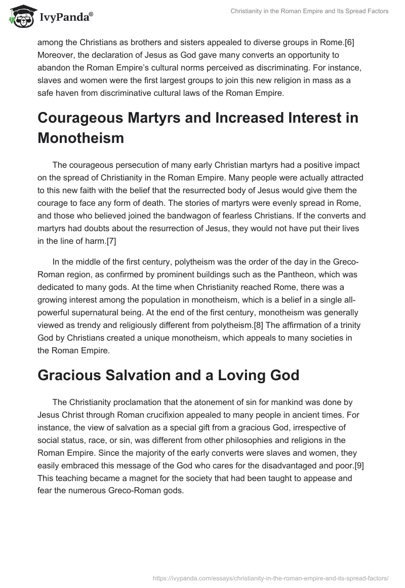 Christianity in the Roman Empire and Its Spread Factors. Page 3