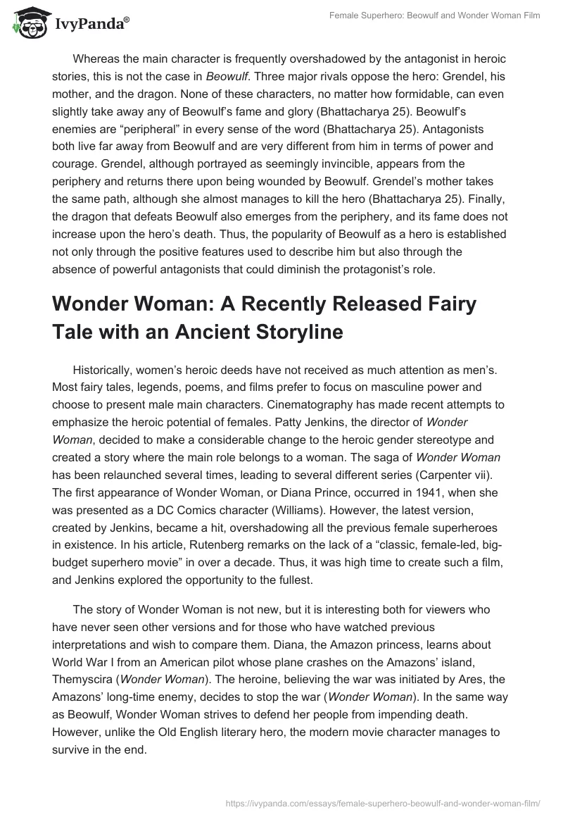 Female Superhero: Beowulf and "Wonder Woman" Film. Page 2