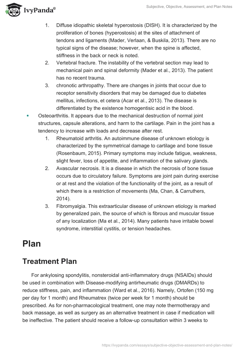 Subjective, Objective, Assessment, and Plan Notes. Page 4