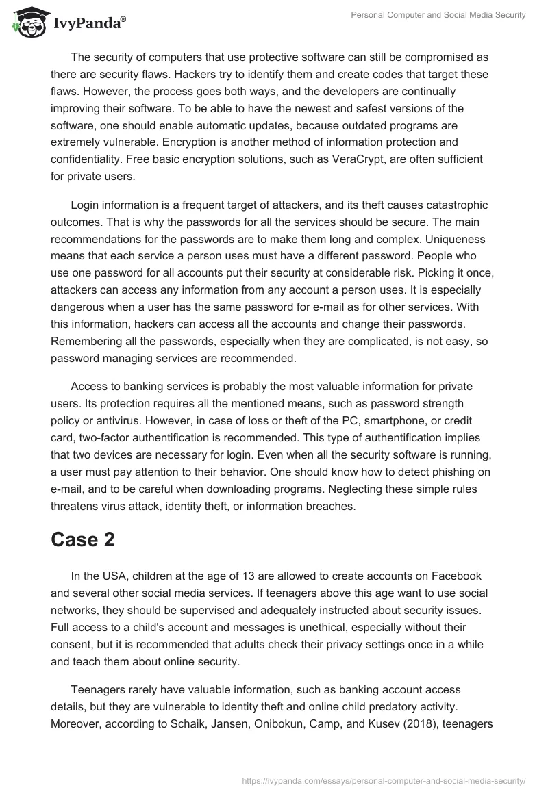 Personal Computer and Social Media Security. Page 2