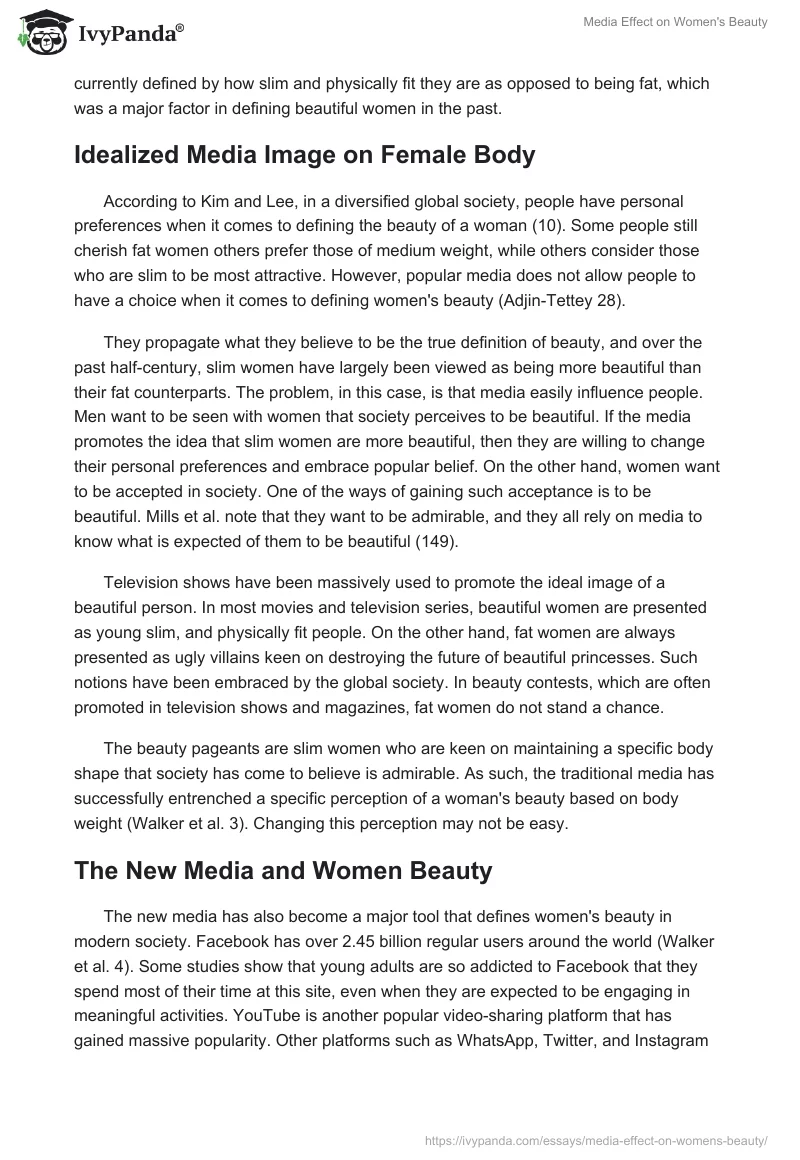 Media Effect on Women's Beauty. Page 2