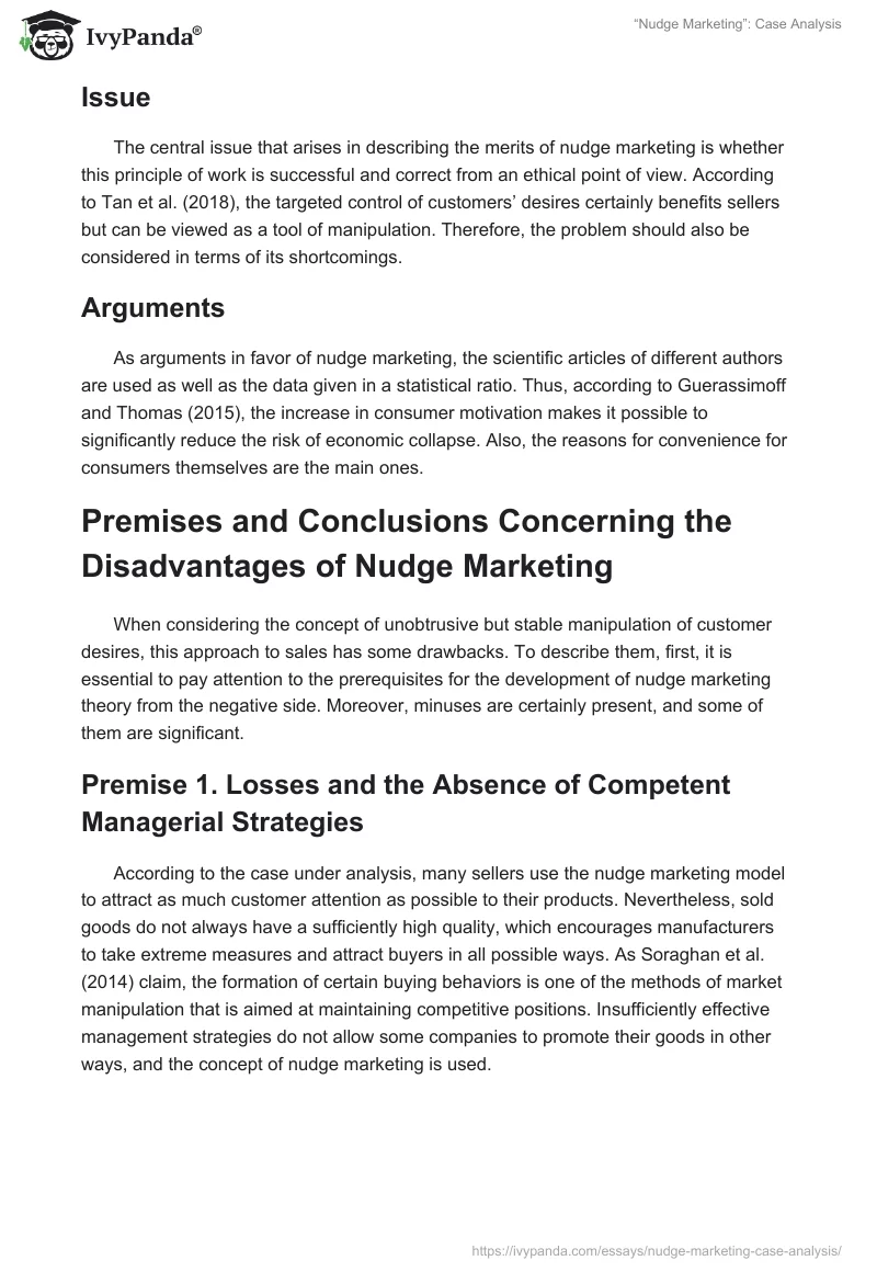 “Nudge Marketing”: Case Analysis. Page 3