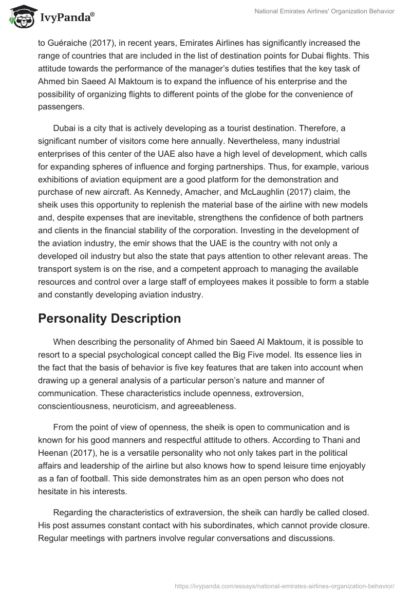 National Emirates Airlines' Organization Behavior. Page 3
