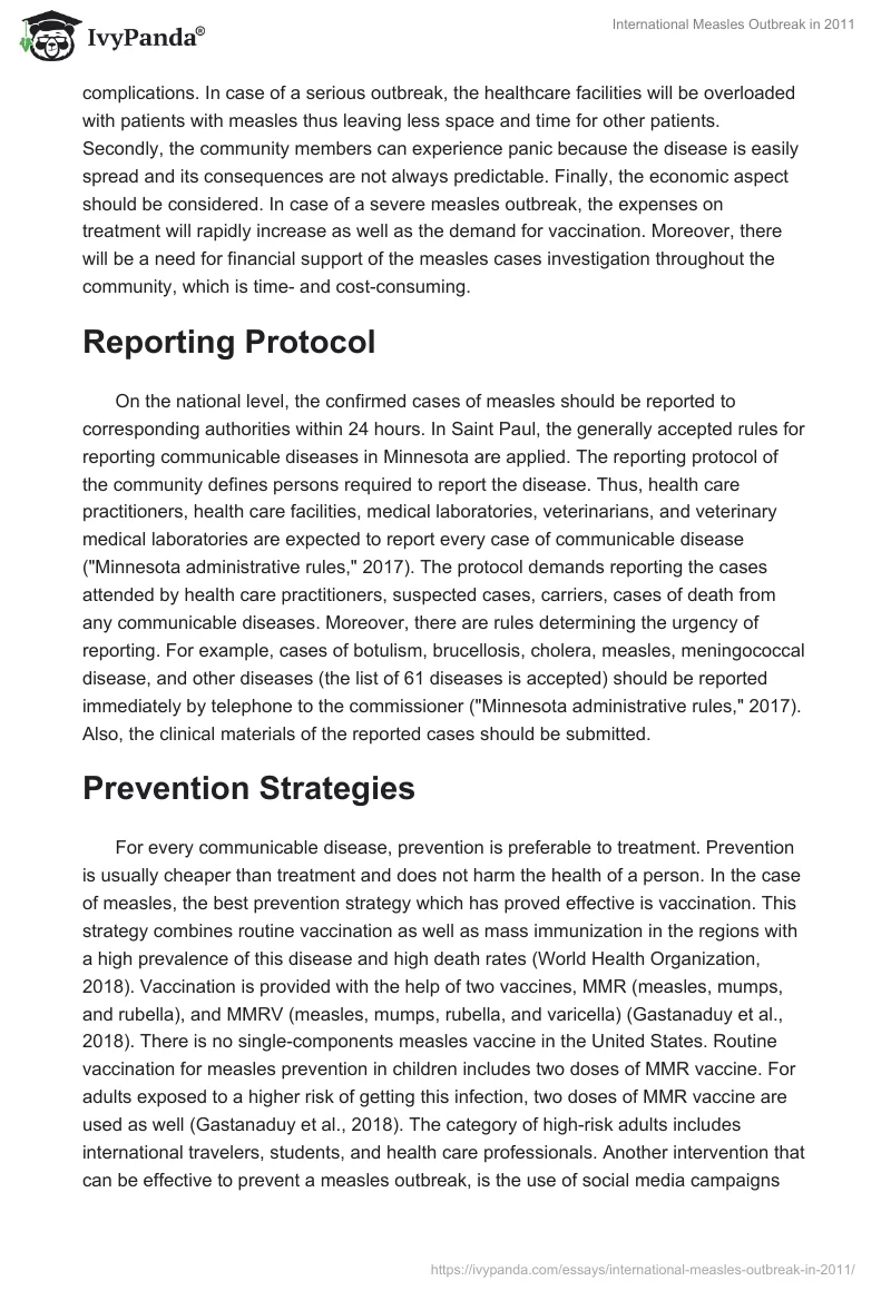 International Measles Outbreak in 2011. Page 3