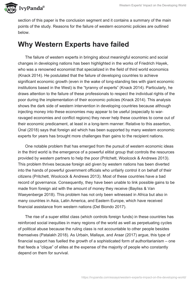 Western Experts' Impact on the Developing World. Page 2