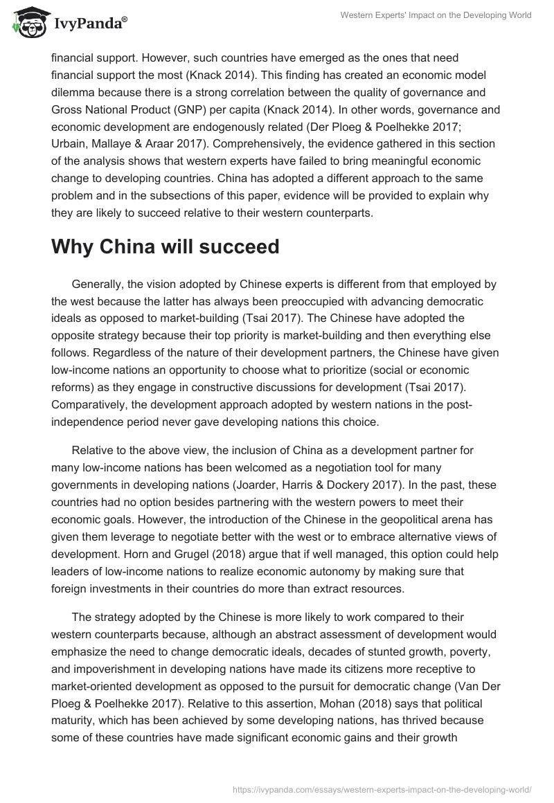 Western Experts' Impact on the Developing World. Page 5