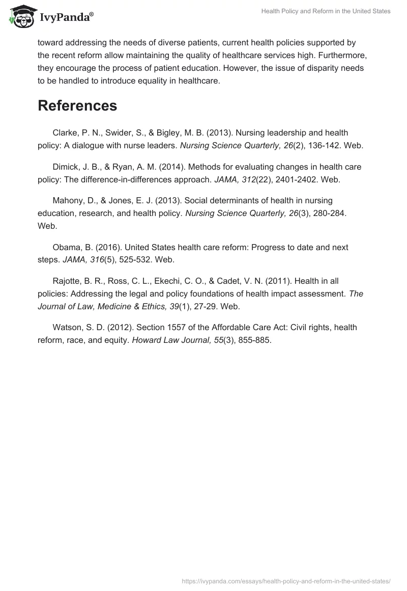 Health Policy and Reform in the United States. Page 3