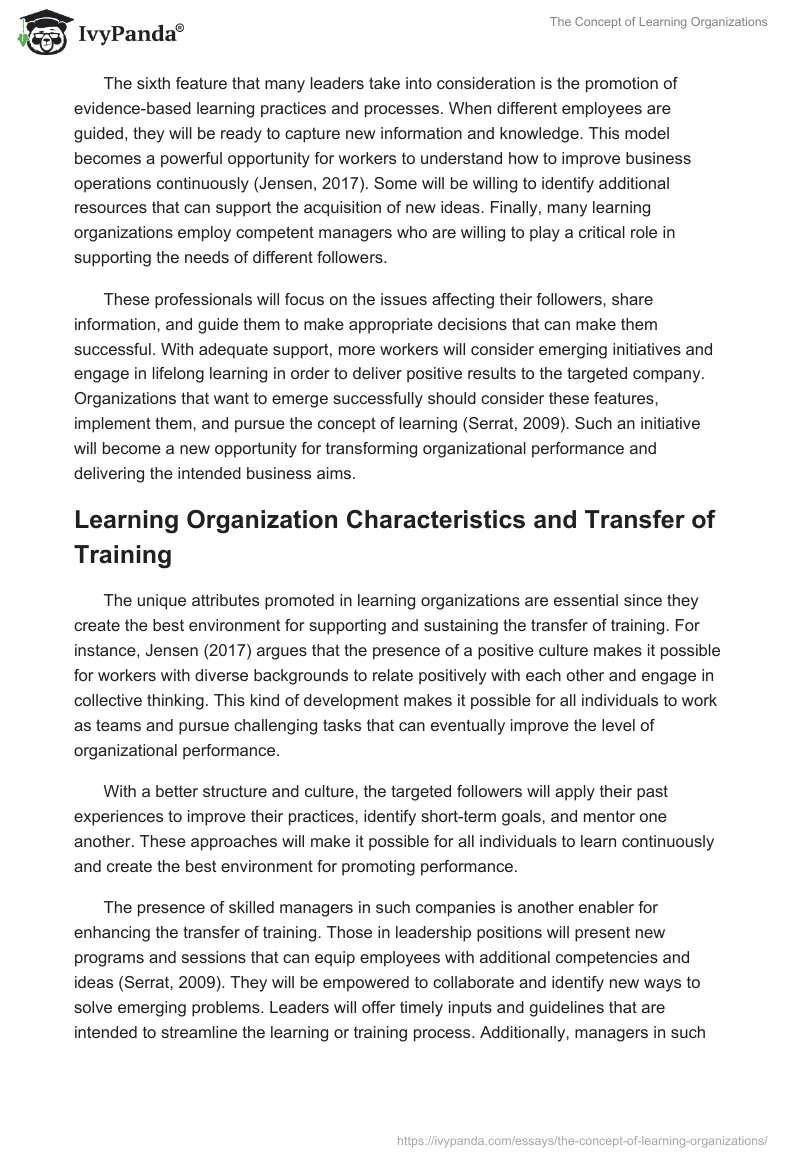 The Concept of Learning Organizations. Page 3