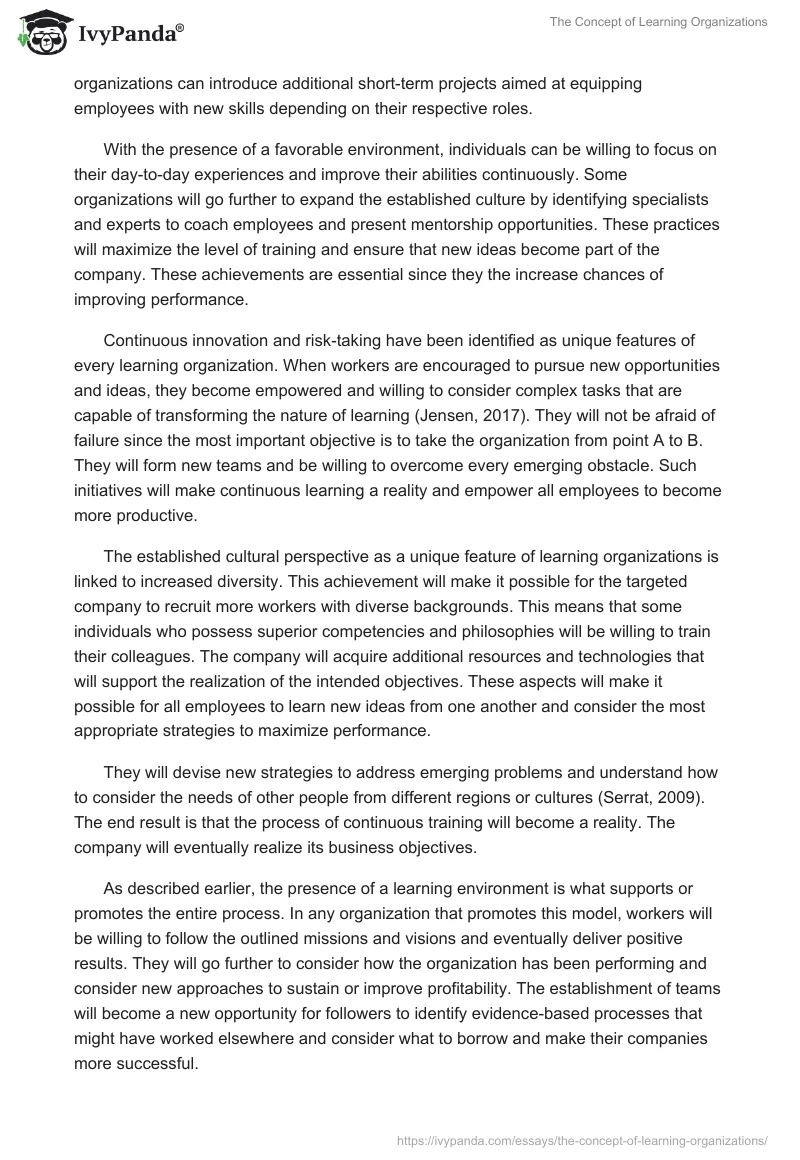 The Concept of Learning Organizations. Page 4