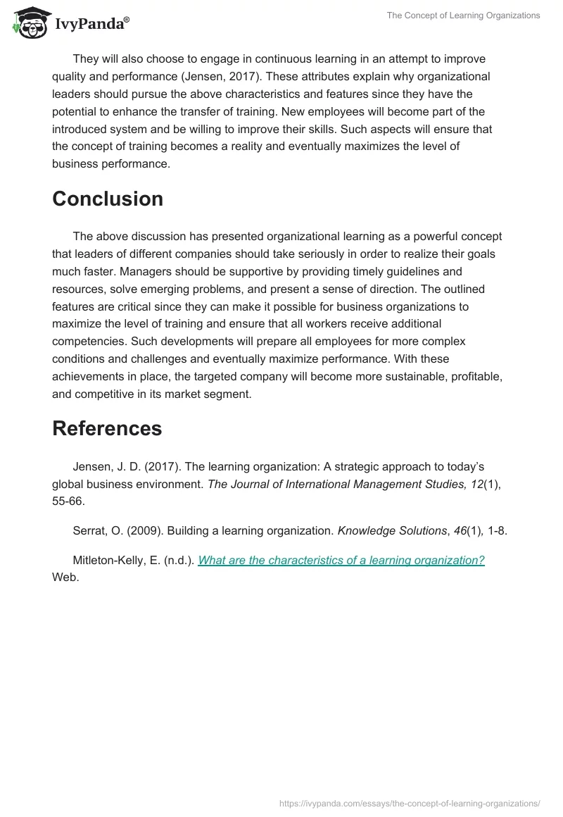 The Concept of Learning Organizations. Page 5