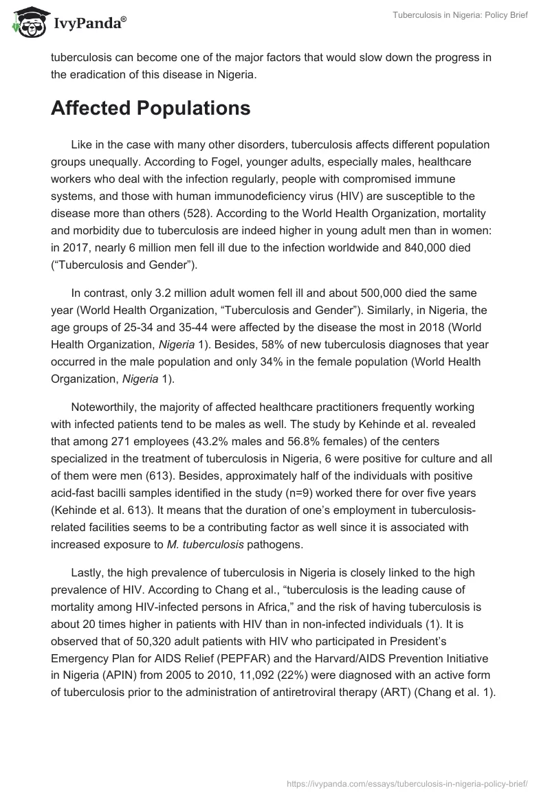 Tuberculosis in Nigeria: Policy Brief. Page 3