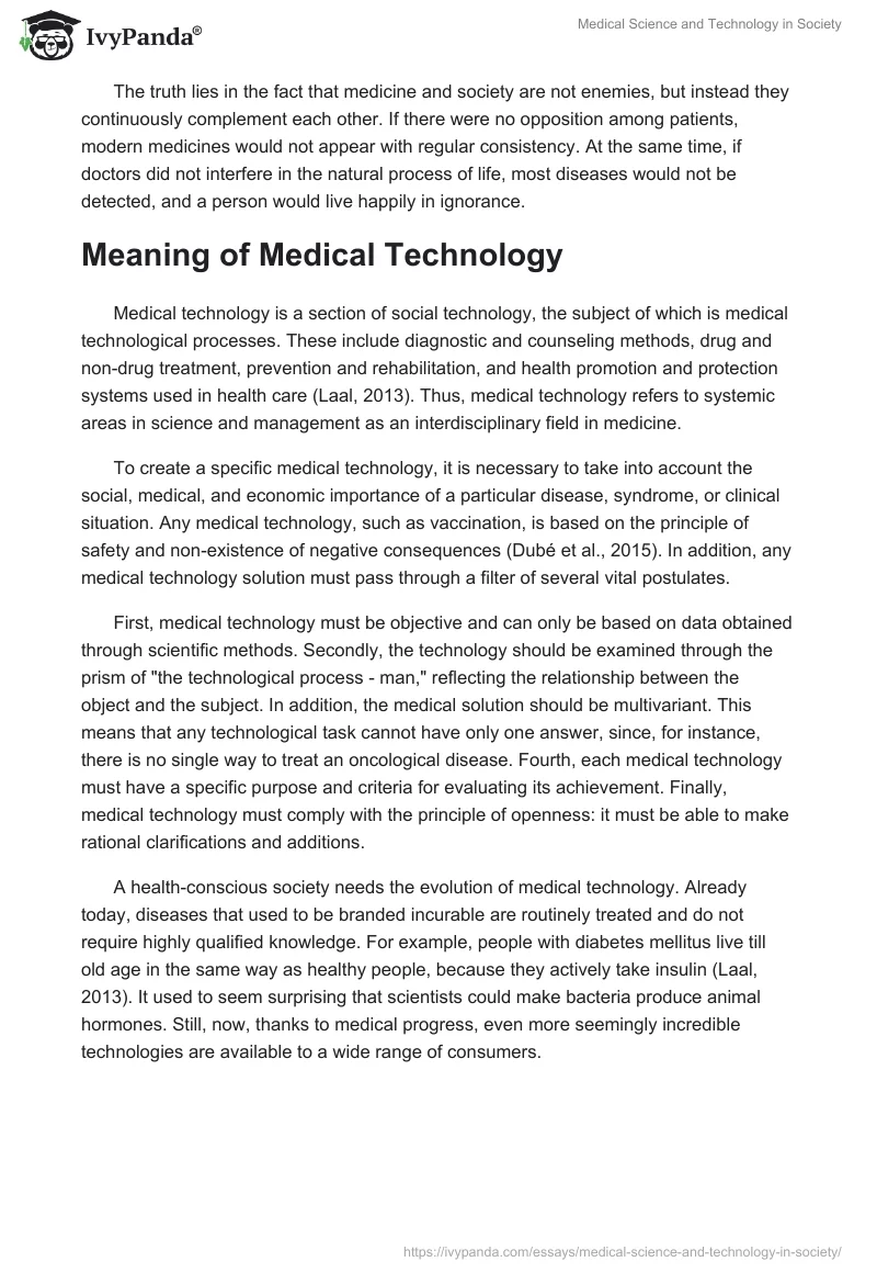 Medical Science and Technology in Society. Page 2