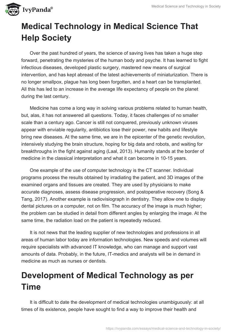 Medical Science and Technology in Society. Page 3