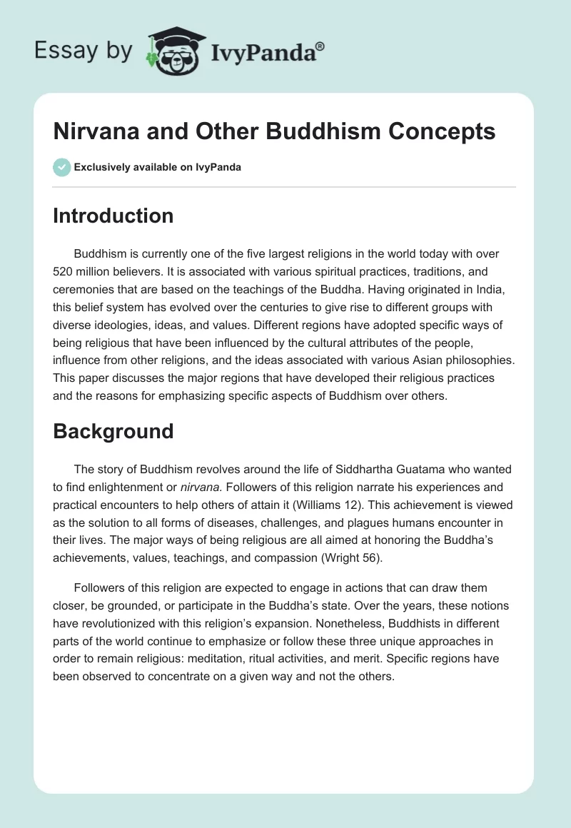 Nirvana and Other Buddhism Concepts. Page 1