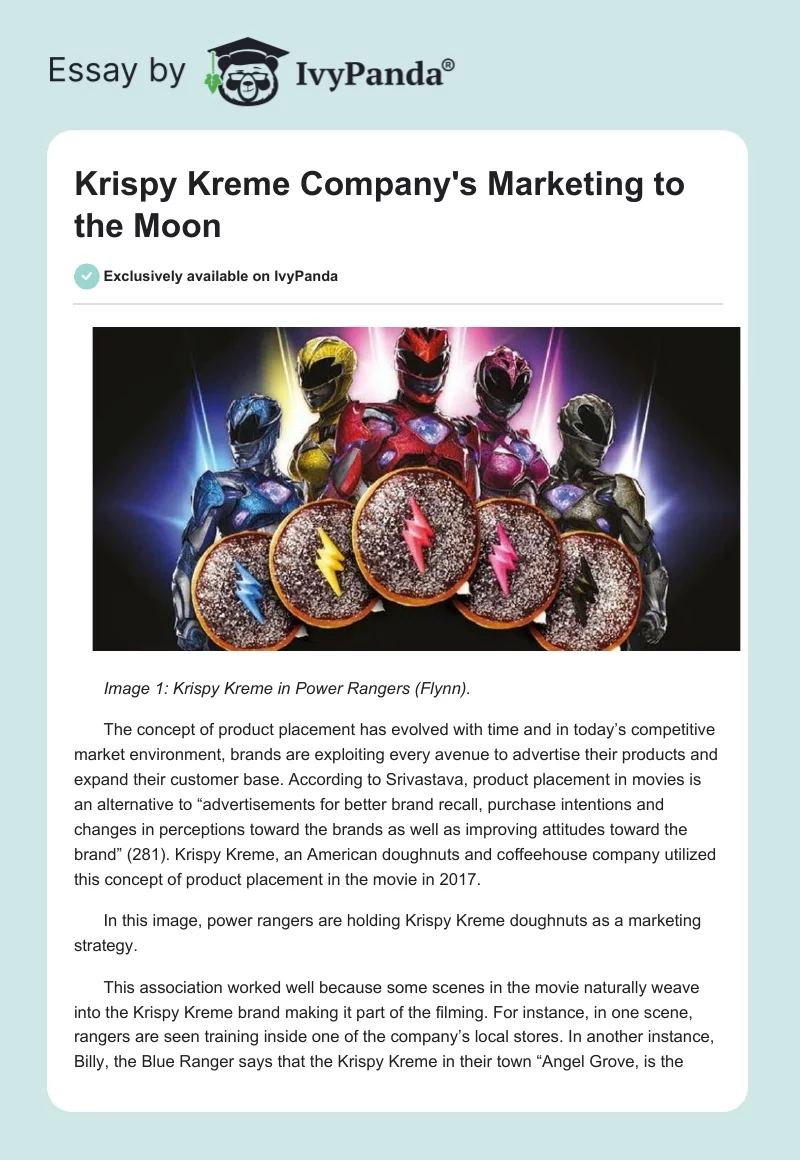 Krispy Kreme Company's Marketing to the Moon. Page 1
