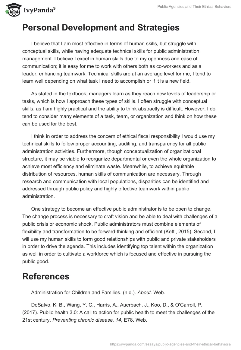 Public Agencies and Their Ethical Behaviors. Page 3