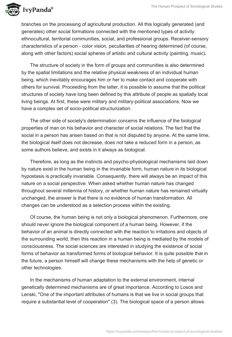 The Human Prospect of Sociological Studies. Page 2