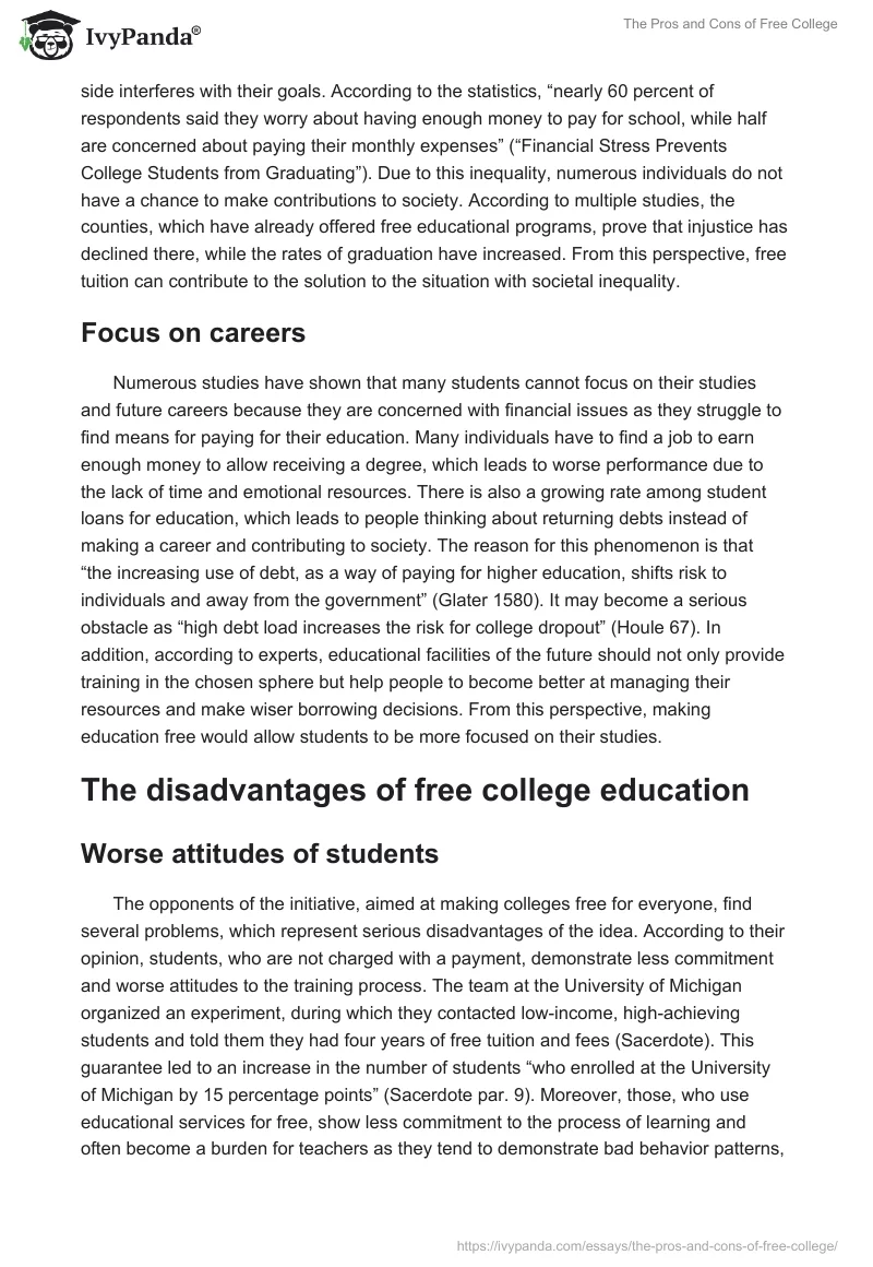 The Pros and Cons of Free College. Page 3
