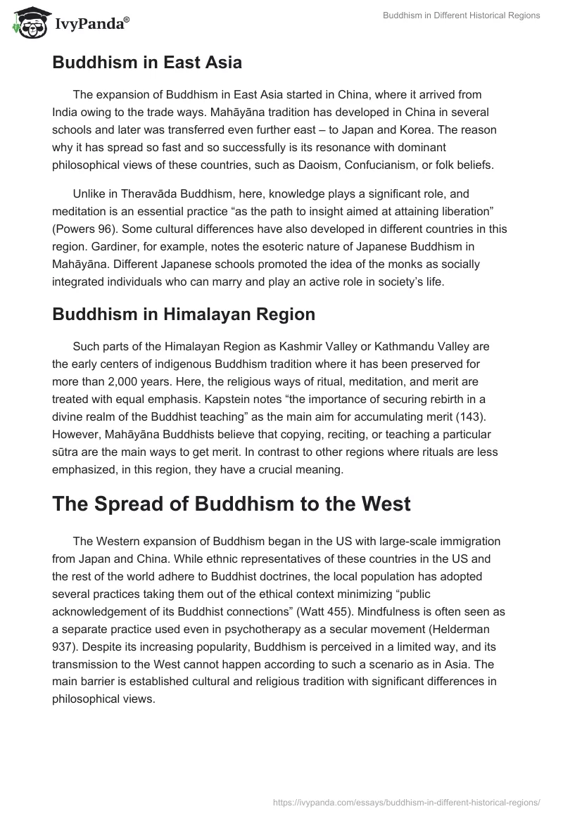 Buddhism in Different Historical Regions. Page 3