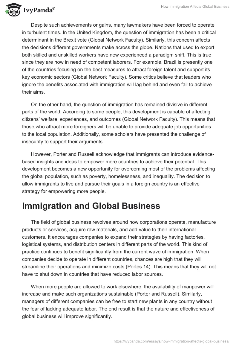 How Immigration Affects Global Business. Page 2