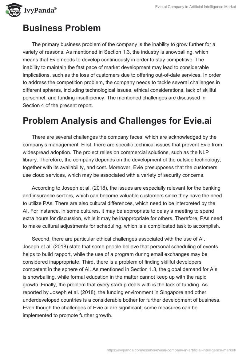 Evie.ai Company in Artificial Intelligence Market. Page 5