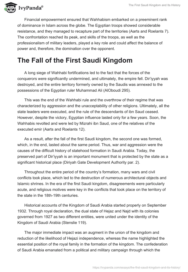 The First Saudi Kingdom and Its History. Page 3