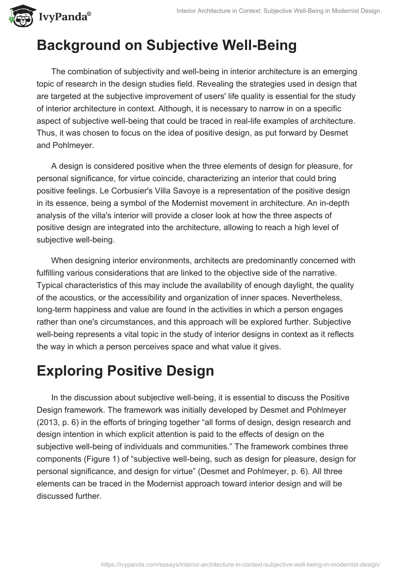 Interior Architecture in Context: Subjective Well-Being in Modernist Design. Page 3